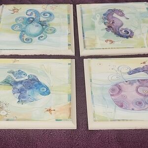 Set of Four Ocean-Themed Art Prints